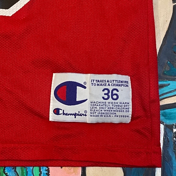 Vintage Champion Chicago Bulls Michael Jordan Basketball Jersey - Picture 4 of 10